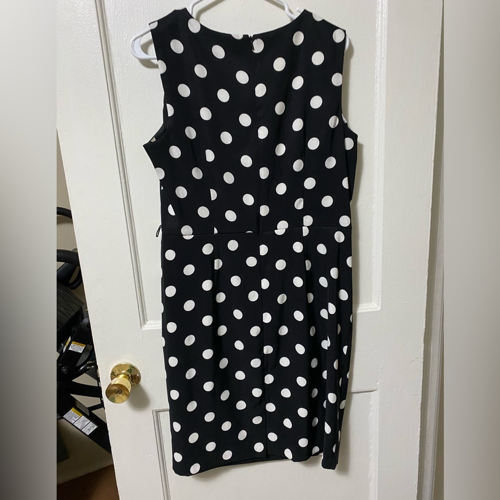 AGB Dress Black with White Polka Dots Size 14